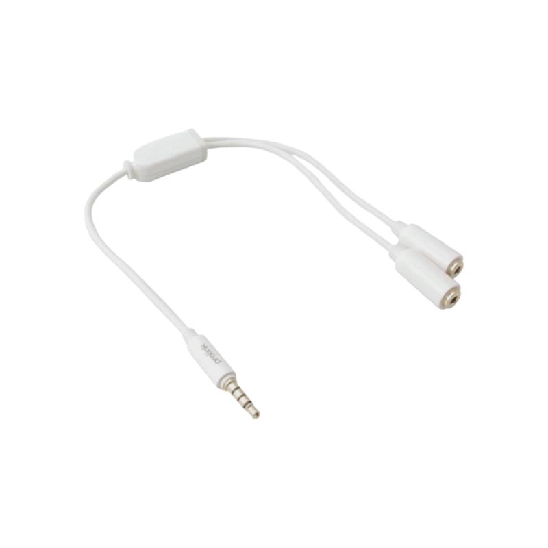 PROLINK PMM155 3.5mm ST Plug to 2 x 3.5mm ST Sockets 0.2 เมตร สายโปรลิงค์ 3.5 สเตอริโอ เชื่อมต่อออก 2(aux) สีขาว สีขาว / WH 0.2M