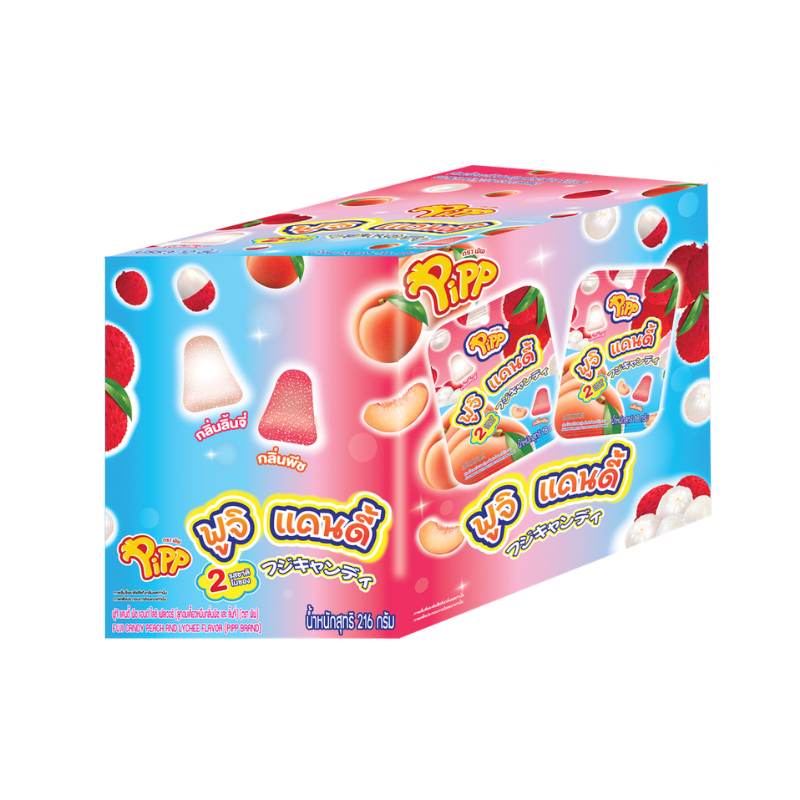 FUJI CANDY PEACH AND LYCHEE FLAVOR (PIPP BRAND) 18g x 12 pcs