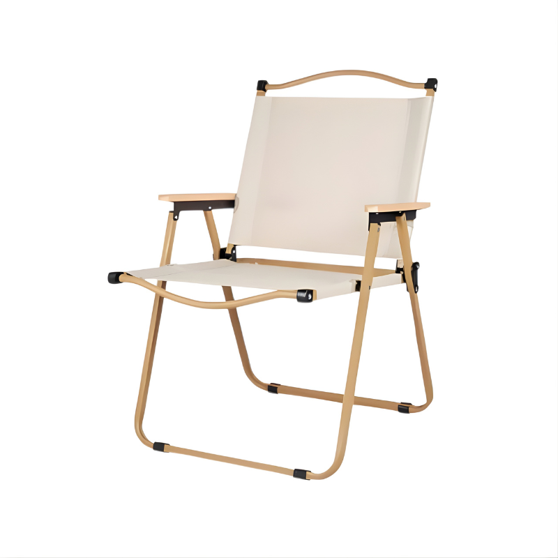 Homemi เก้าอี้แคมป์ปิ้ง Foldable Camping Chair เก้าอี้สนามแบบพับได้ รองรับน้ําหนัก 150 KG เบจ L (055)