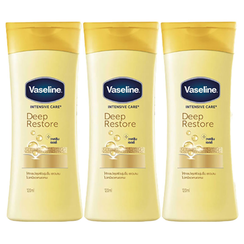 VASELINE Intensive Care Deep Restore Body Lotion 100 ml x 3