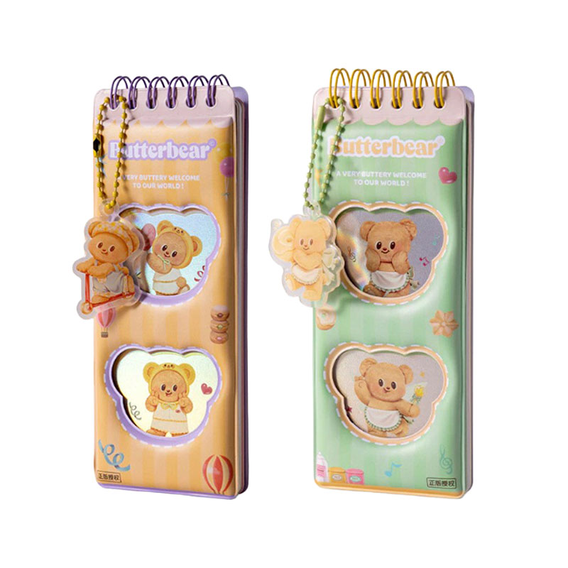 Butter Bear Top Spiral A5 Notebook 60 Sheets 2 Colors Model HY226 Pack 6 pcs