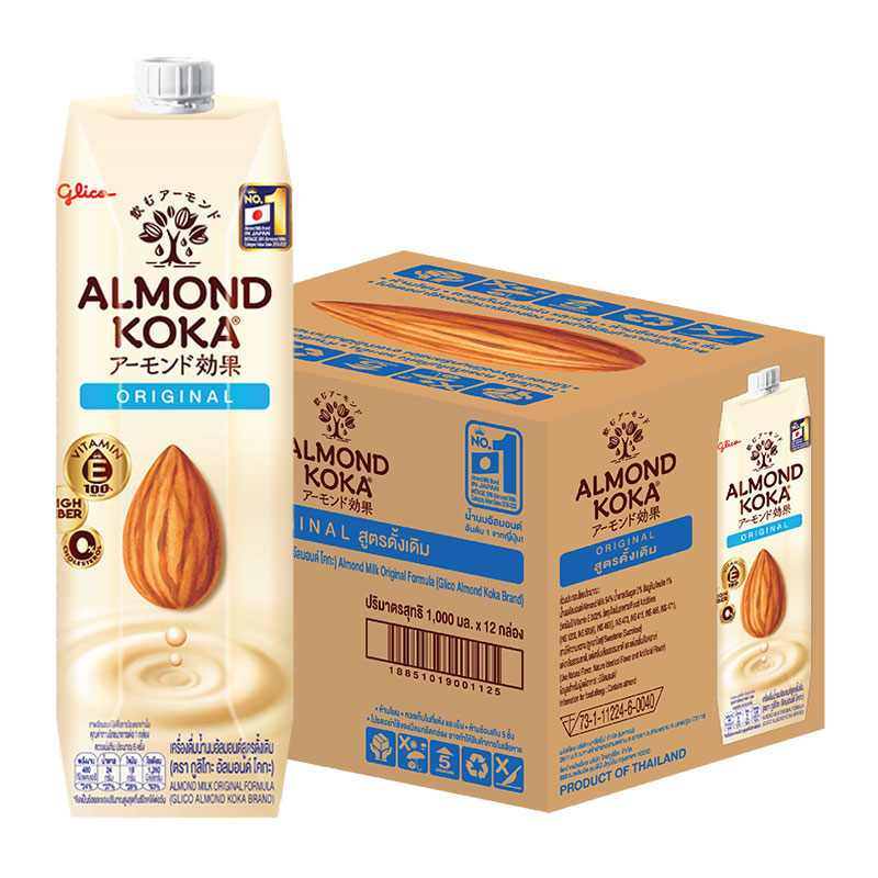 GLICO Almond Koka Almond Milk Original 1 l x 12
