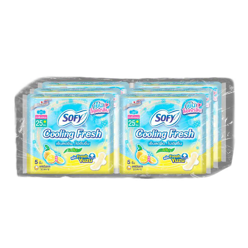 SOFY Cooling Fresh Yuzu Slim 25 cm 5 pcs x 6