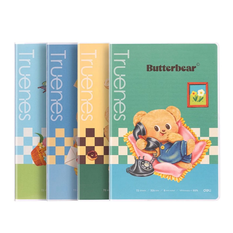 Butter Bear Eva Notebook A5 72 Sheets Ruled 4 Colors Model HY203 Pack 4 pcs