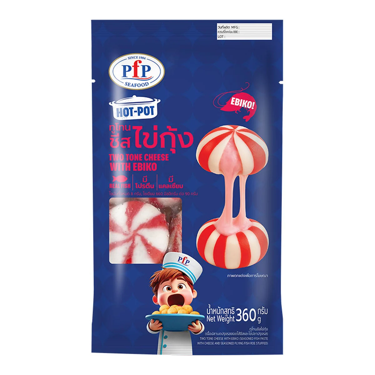 พี.เอฟ.พี ทูโทนชีสไข่กุ้ง 360 ก.