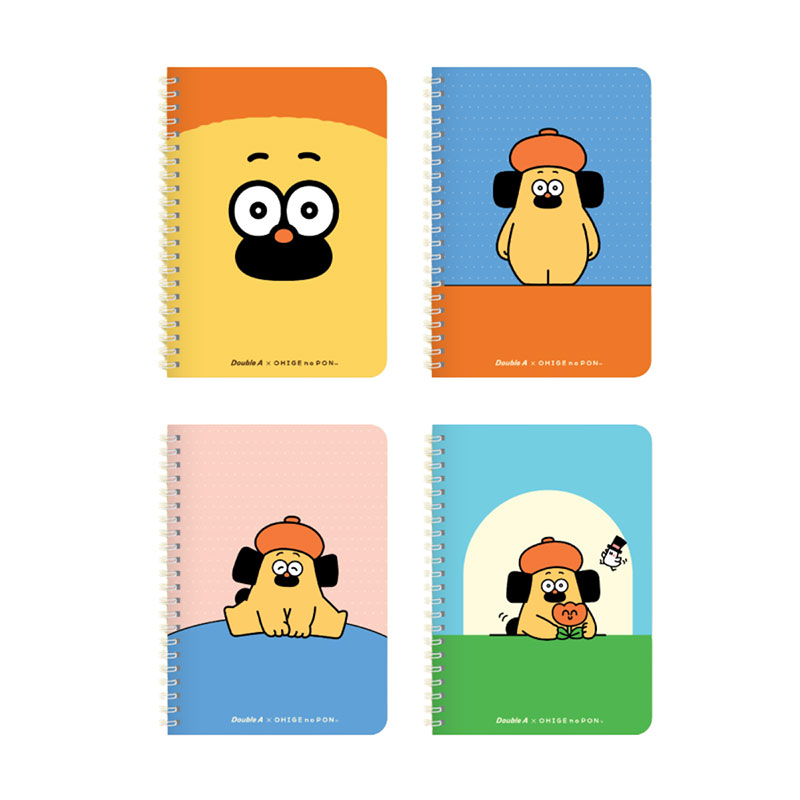 DOUBLE A Wire Binding Notebook B5 Ohige No Pon 80 gsm 60 sheets x 6