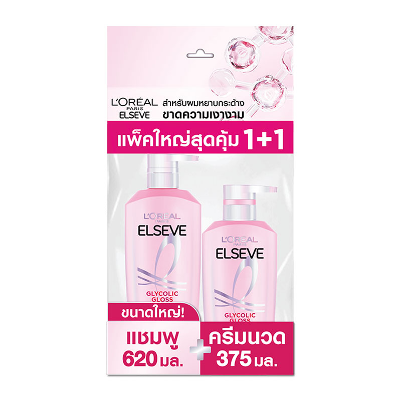 L'OREAL Elseve Shampoo+Conditioner Glycolic Gloss 620+375 ml 1+1