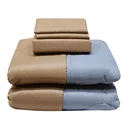 Thumbnail 2 of โมเมนโต ผ้าปูที่นอนเสมือนคอตตอน สีน้ำตาล/เทา3.5 ฟุต+ผ้านวม