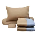 Thumbnail 4 of โมเมนโต ผ้าปูที่นอนเสมือนคอตตอน สีน้ำตาล/เทา3.5 ฟุต+ผ้านวม