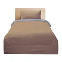 Thumbnail 3 of โมเมนโต ผ้าปูที่นอนเสมือนคอตตอน สีน้ำตาล/เทา3.5 ฟุต+ผ้านวม