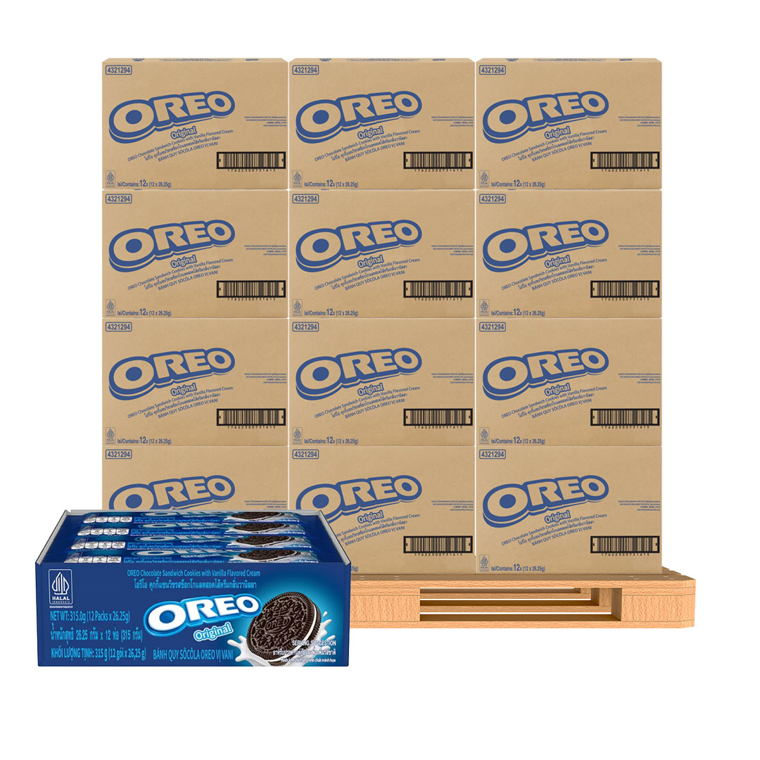 OREO Sandwich Cookies with Vanilla Flavored Cream 26.25 g 12 pcs x 98 packs (1 pallet)