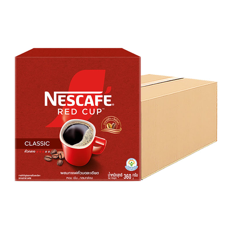 NESCAFE Red Cup Coffee Mixed with Finely Ground Roasted Coffee 360 g x 18