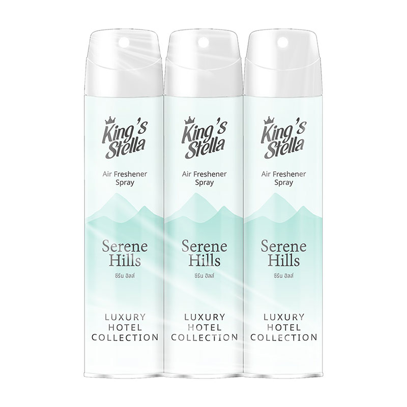 KING'S STELLA Hotel Air Freshener Spray Serene Hills 300 ml.  1 can X 3
