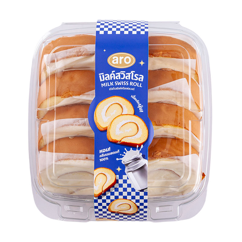ARO Swiss Roll Milk Cream 75 g x 8