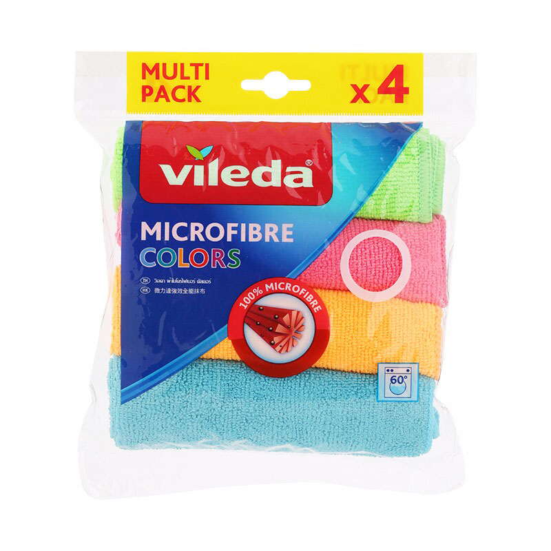 VILEDA Microfibre Cloth Colors 4 pcs