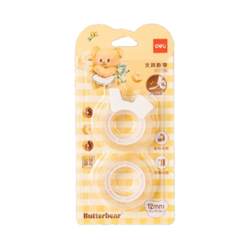 Butter Bear Clear Tape 12 mm x 20 y Model HY552 Pack 12