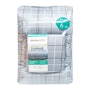 Thumbnail 1 of โมเมนโต ผ้าปูที่นอนเสมือนคอตตอนลายตาราง สีเทา 6 ฟุต+ผ้านวม