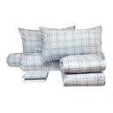 Thumbnail 4 of โมเมนโต ผ้าปูที่นอนเสมือนคอตตอนลายตาราง สีเทา 6 ฟุต+ผ้านวม