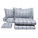 Thumbnail 4 of โมเมนโต ผ้าปูที่นอนเสมือนคอตตอนลายตาราง สีเทา 6 ฟุต+ผ้านวม