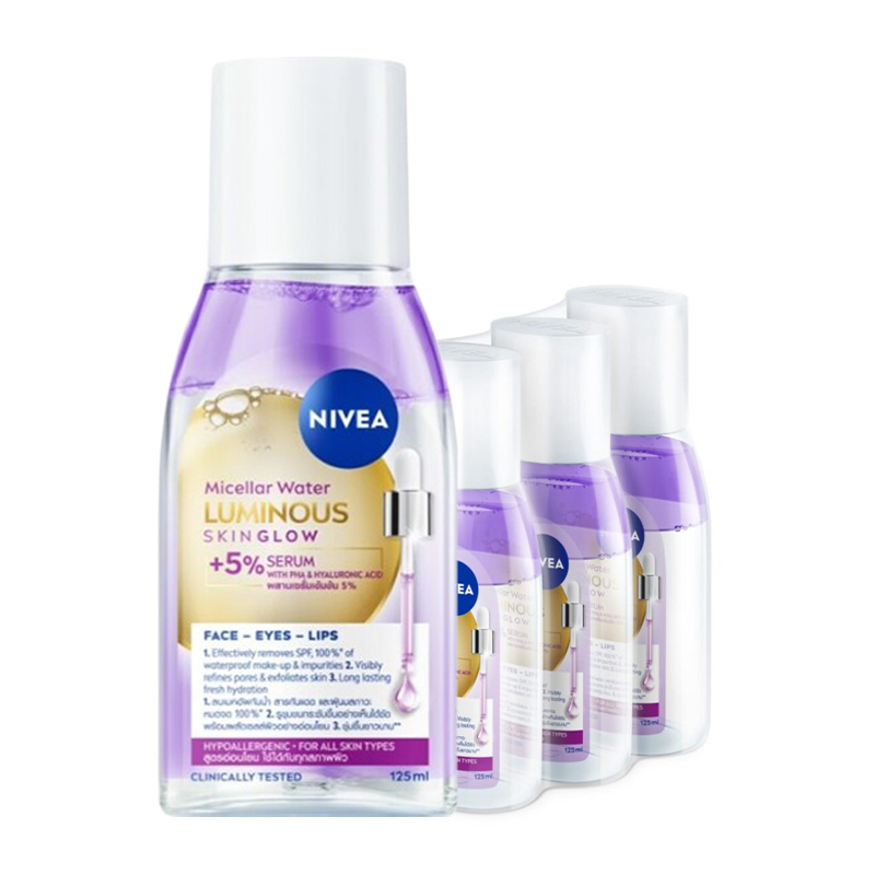 NIVEA Micellar Water Skin Glow 125 ml x 3