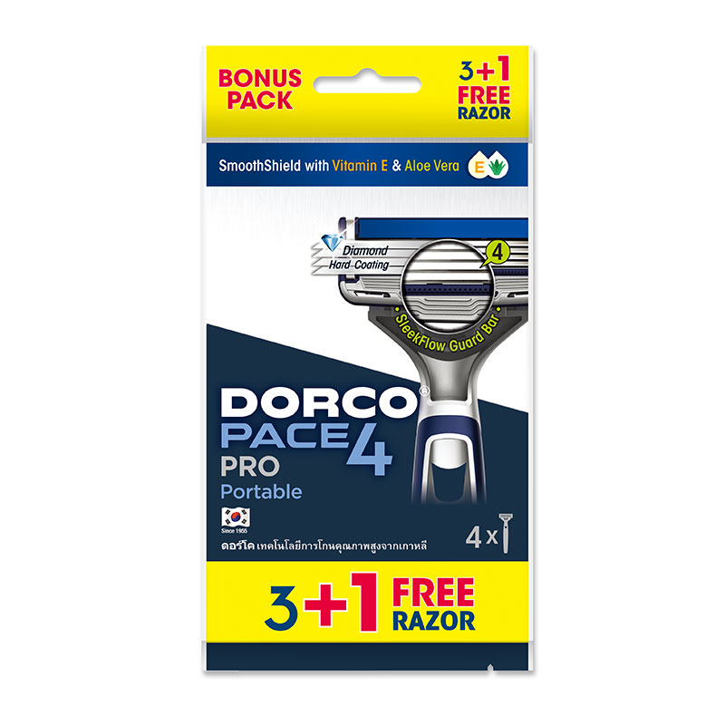 DORCO Disposable Razor Pace 4 Pro Pack 3+1 pcs
