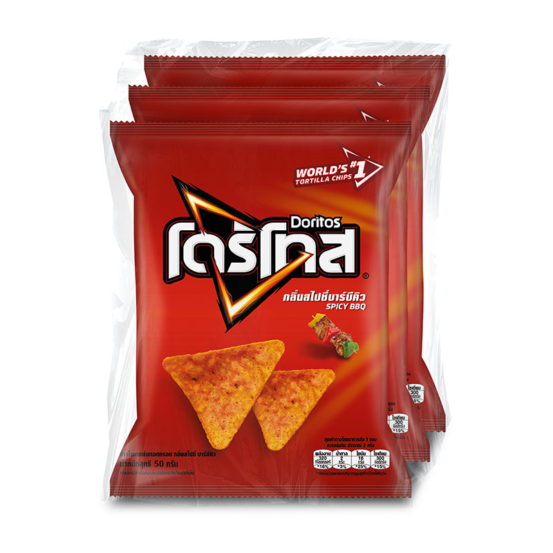 DORITOS Corn Tortilla Chip Spicy BBQ 50 g x 3