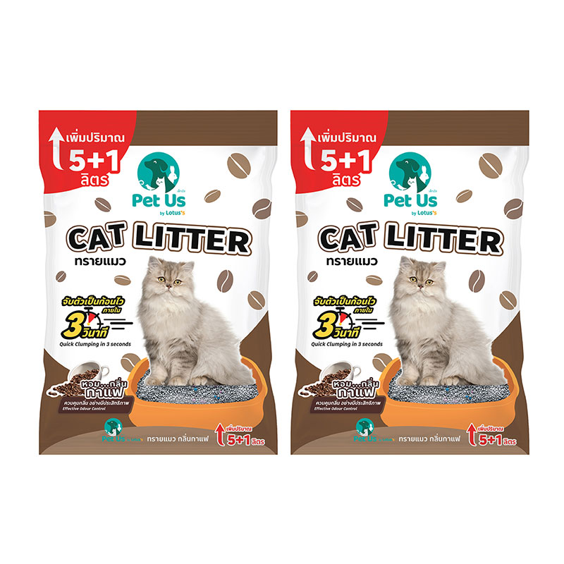 PET US Cat Litter Coffee Scent 5+1 l x 2