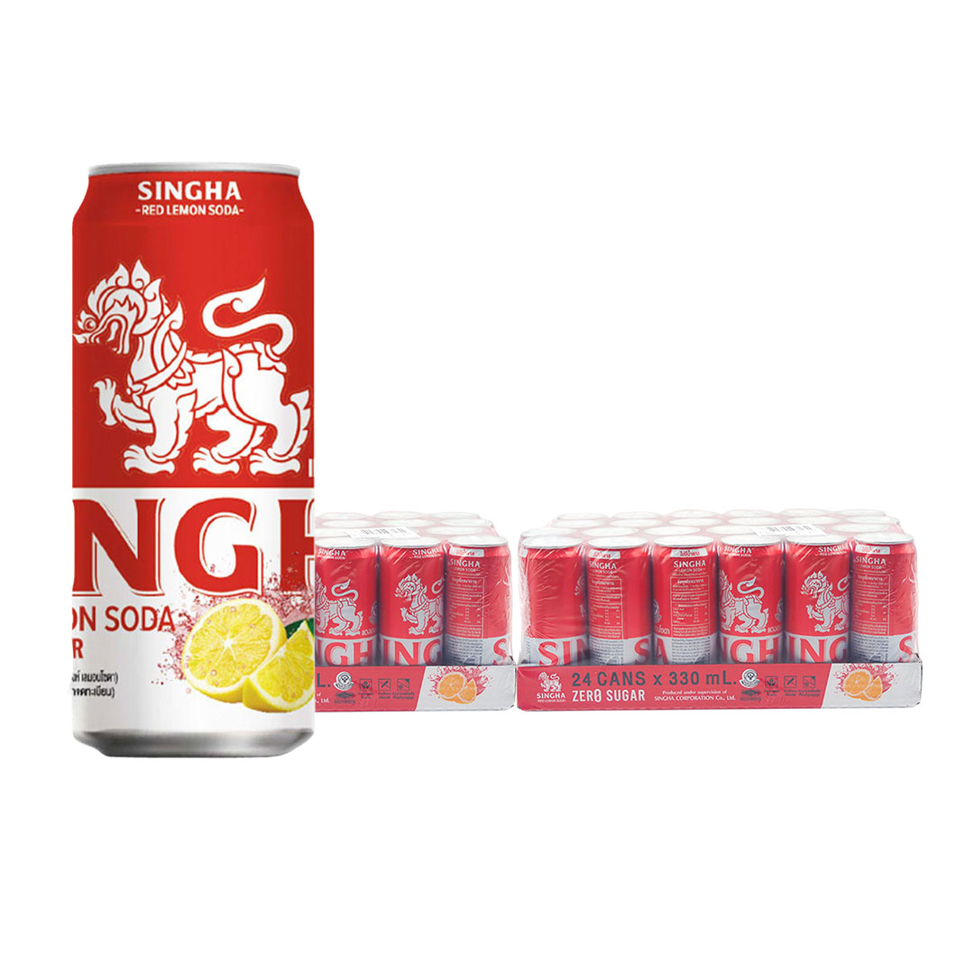 SINGHA Red Lemon Soda 330 ml 24 cans x 2