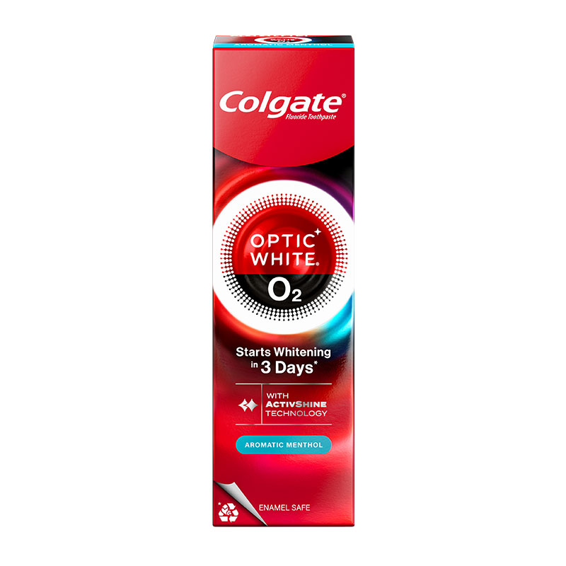 COLGATE Optic White O2 Toothpaste Aromatic Menthol Flavor 85 g