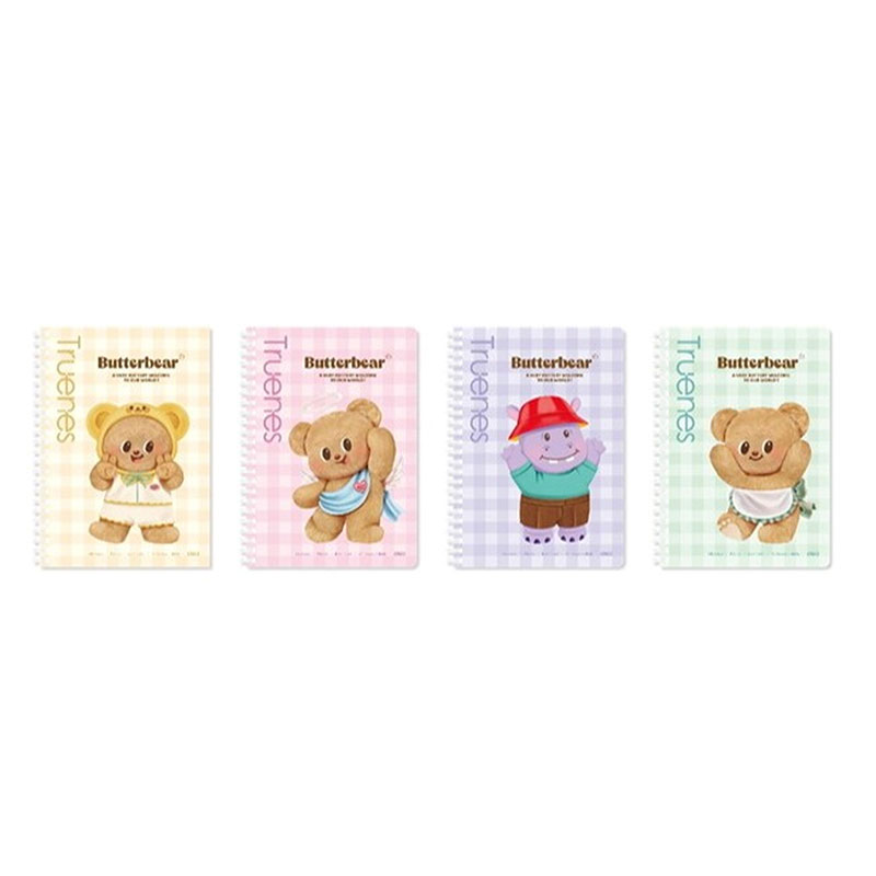 Butter Bear Spiral Notebook A5 40 Sheets Ruled 4 Colors Model HY205 Pack 4 pcs