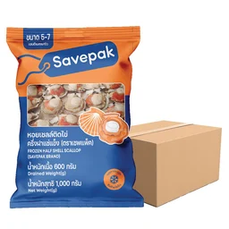 Thumbnail 1 of เซพแพ็ค หอยเชลล์ติดไข่ครึ่งฝาแช่แข็ง 5-7 ซม. 1 กก. x 10