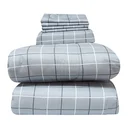 Thumbnail 2 of โมเมนโต ผ้าปูที่นอนเสมือนคอตตอนลายตาราง สีเทา 5 ฟุต+ผ้านวม