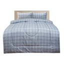 Thumbnail 3 of โมเมนโต ผ้าปูที่นอนเสมือนคอตตอนลายตาราง สีเทา 5 ฟุต+ผ้านวม