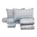 Thumbnail 4 of โมเมนโต ผ้าปูที่นอนเสมือนคอตตอนลายตาราง สีเทา 5 ฟุต+ผ้านวม