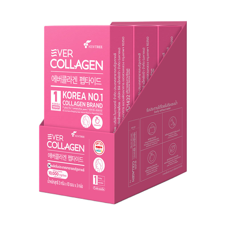 EVER COLLAGEN Dietary Supplement Peptide 3 g 10 Sachet x 3 boxes
