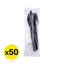 Thumbnail 2 of เอโร่ ชุดช้อนส้อมมีดกระดาษ พีเอส ดำ 15 ซม. 50 ชุด