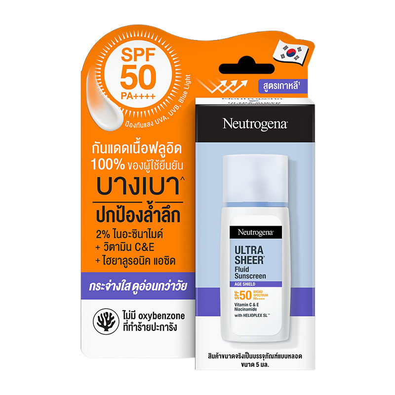 NEUTROGENA Ultra Sheer Fluid Sunscreen Age Shield SPF50 5 ml.