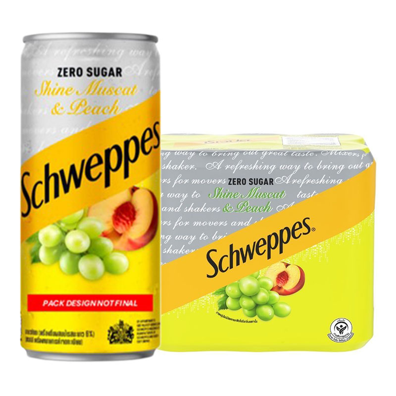 SCHWEPPES Soft Drink Shine Muscat and Peach Zero Sugar 330 ml x 6