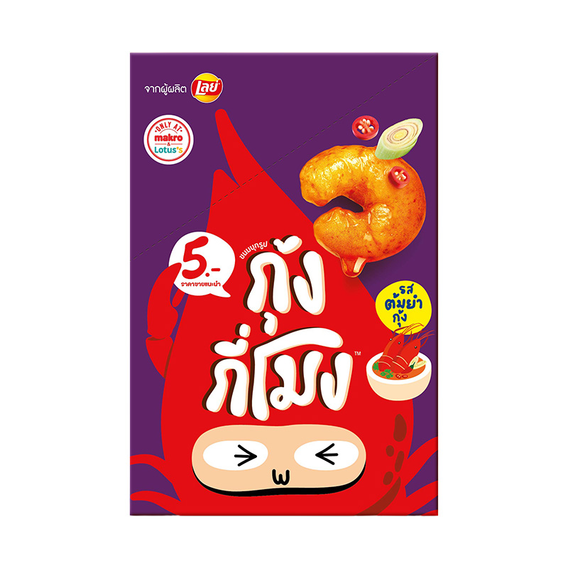 กุ้งกี่โมง บุกรูปกุ้ง รสต้มยำกุ้ง 204 ก. (17 ก. x 12)