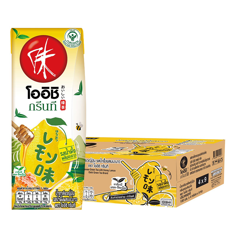 OISHI Green Tea Honey Lemon 180 ml x 36