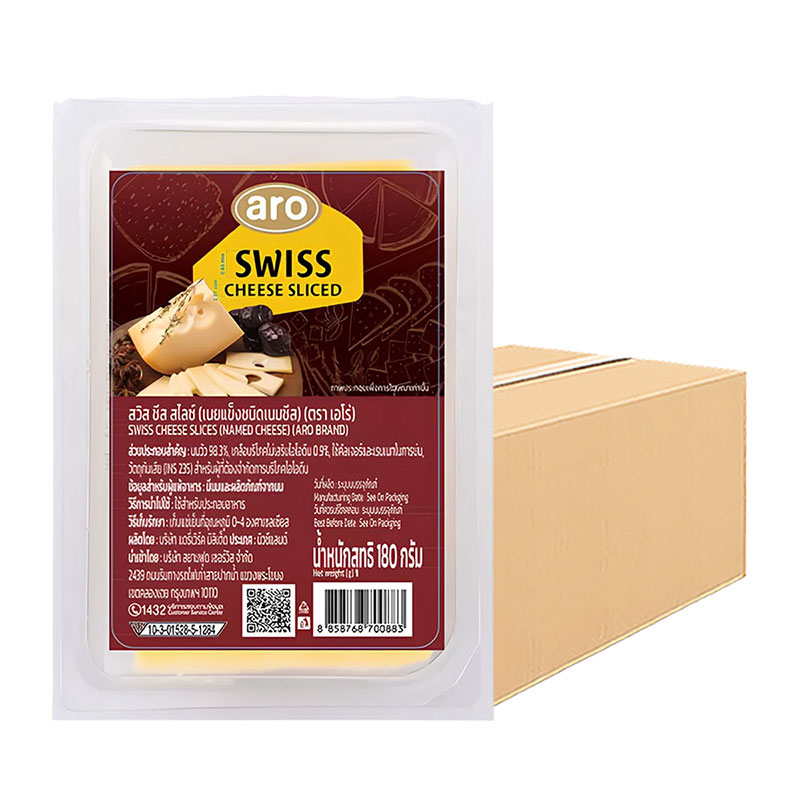 ARO SWISS CHEESE SLICED 180 G X 12
