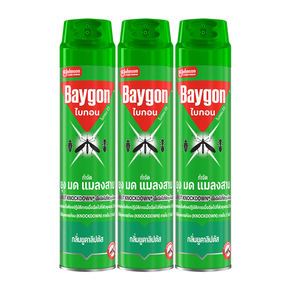 BAYGON Multi Killer Spray Ucaliptus 520 ml x 3