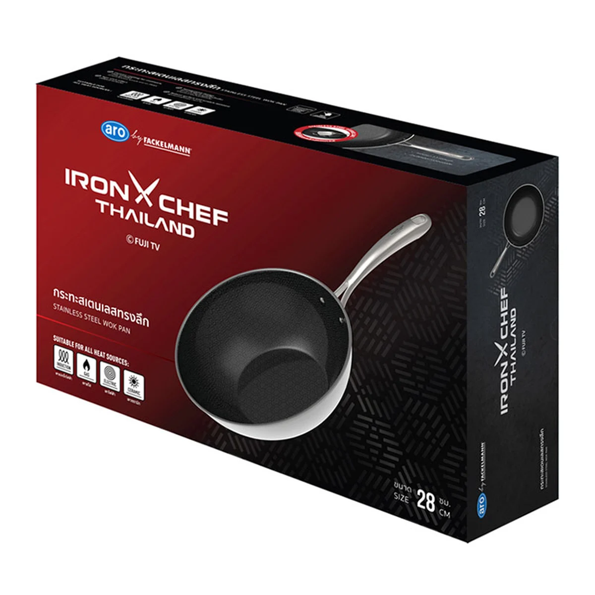 IRON CHEF Stainless Steel Wok Pan 28 cm