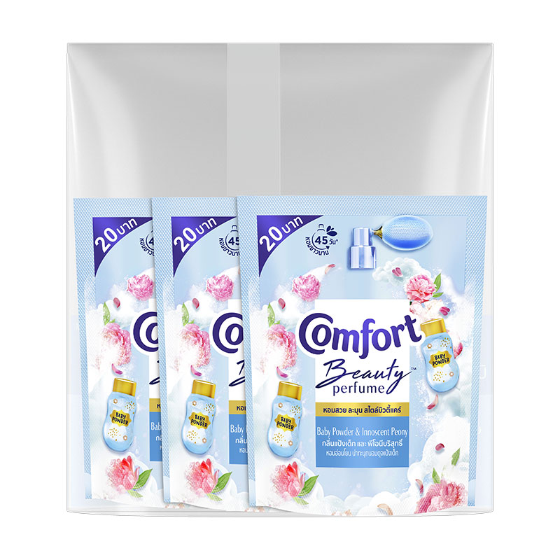 COMFORT Softener Beauty Perfume Baby Powder & Innoscent Peony 110 ml x 3