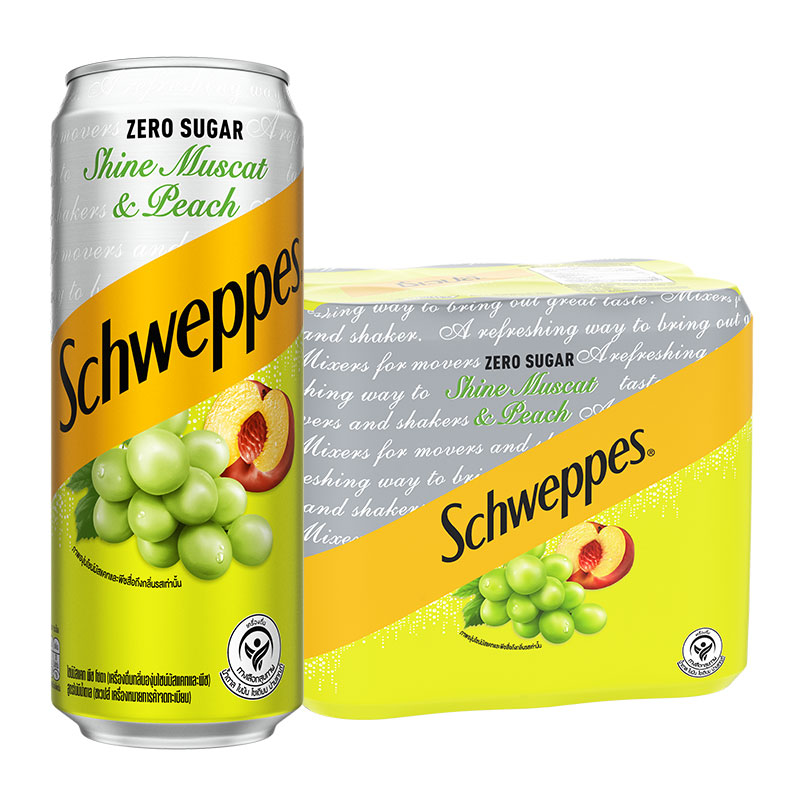 SCHWEPPES Soft Drink Shine Muscat and Peach Zero Sugar 330 ml x 6