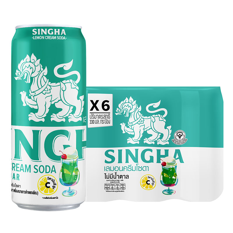 สิงห์ เลมอน ครีมโซดา 330 มล. x 6