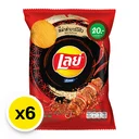 Thumbnail 2 of เลย์ ร็อค มันฝรั่งแท้ทอดกรอบแผ่นหยัก รสหม่าล่าบาร์บีคิว 40 ก. x 6