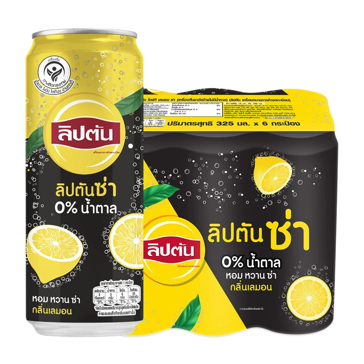 LIPTON Za Lemon Zero Sugar Can 325 ml x 6