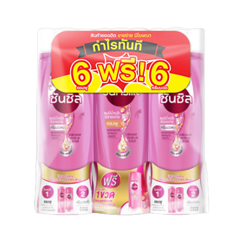 SUNSILK Shampoo+Conditioner Smooth & Manageable (120+50 ml ) x 6