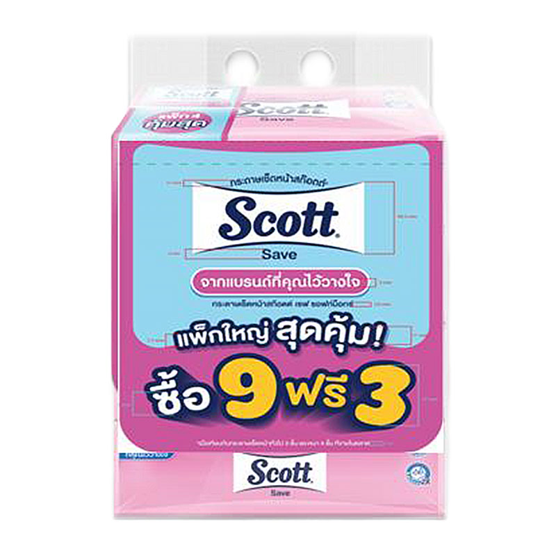 SCOTT Facial Tissue Save Soft Box Pink 126 sheets x 9+3